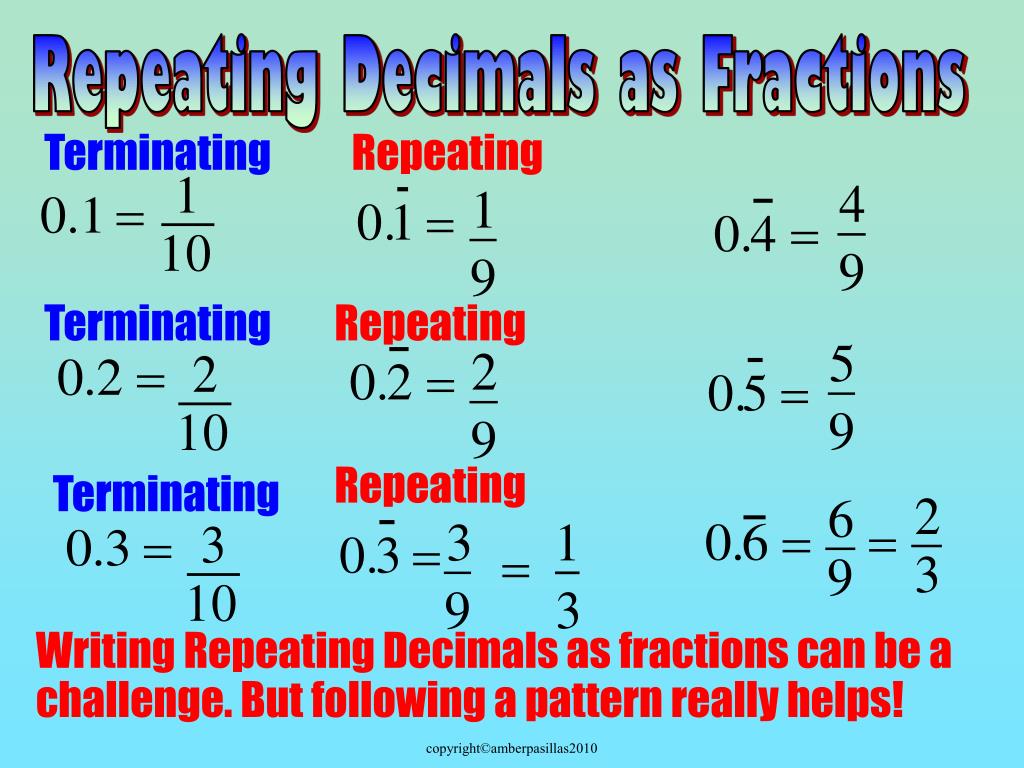 PPT CONVERTING REPEATING DECIMALS TO FRACTIONS Take out a calculator