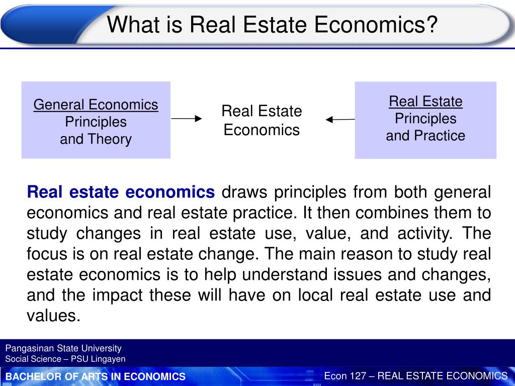 PPT Chapter 1 INTRODUCTION TO REAL ESTATE ECONOMICS 1 st Semester, S