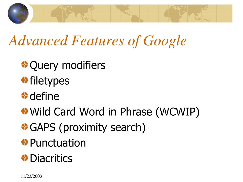 PPT Google Search Tips Advanced Features PowerPoint Presentation
