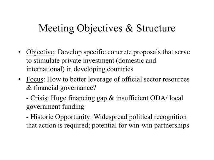 PPT Meeting Objectives & Structure PowerPoint Presentation, free