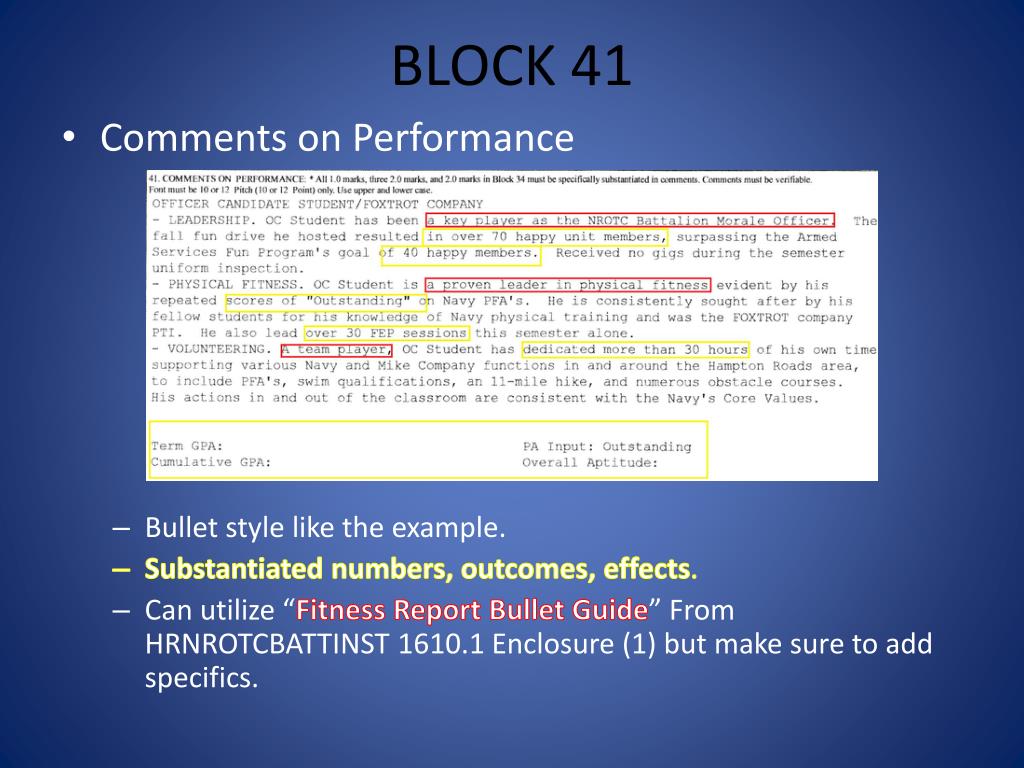 PPT PERFORMANCE EVALUATION FITNESS REPORT PowerPoint Presentation