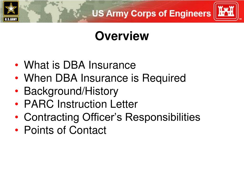 PPT USACE Defense Base Act Insurance Program PowerPoint Presentation