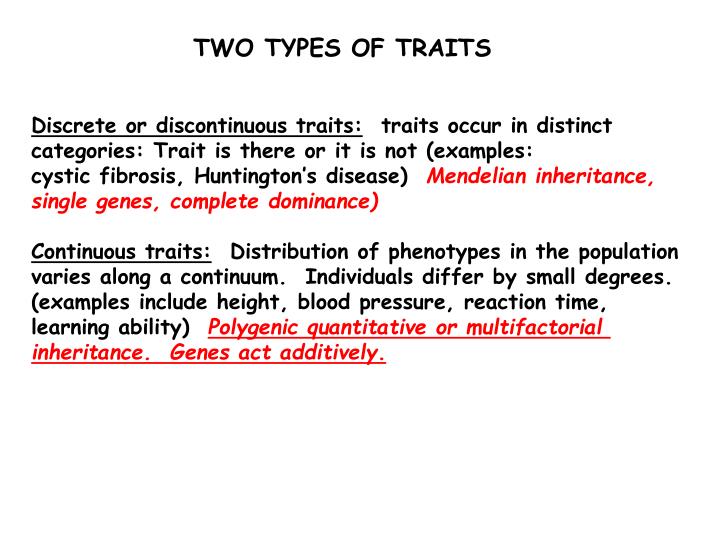 PPT OBJECTIVE 6 NOTES POLYGENIC INHERITANCE PowerPoint Presentation
