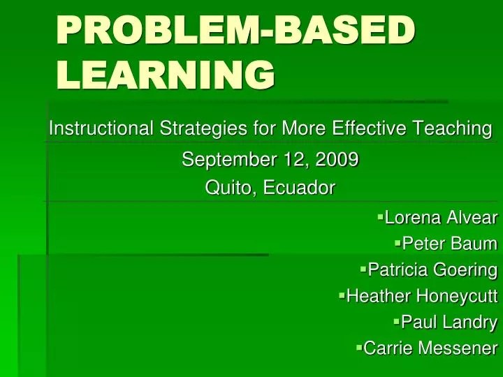 PPT PROBLEMBASED LEARNING PowerPoint Presentation, free download
