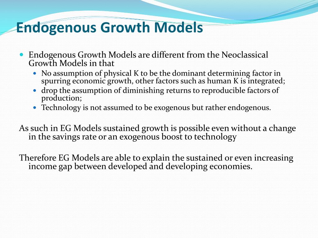 PPT ENDOGENOUS GROWTH THEORIES PowerPoint Presentation, free download