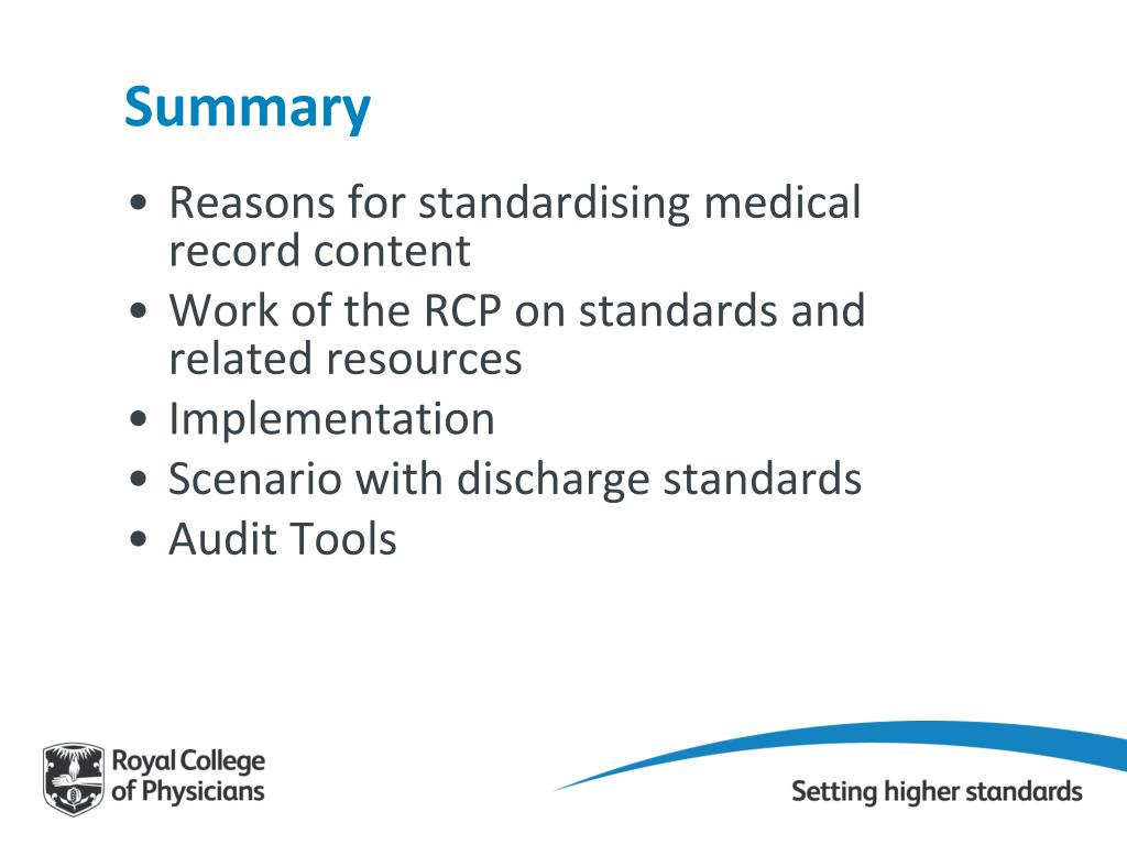 PPT National Standards for Medical Record Keeping PowerPoint