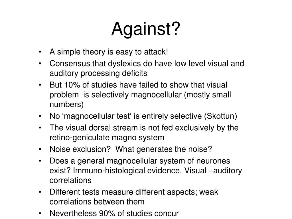 PPT The Magnocellular Theory of Dyslexia PowerPoint Presentation