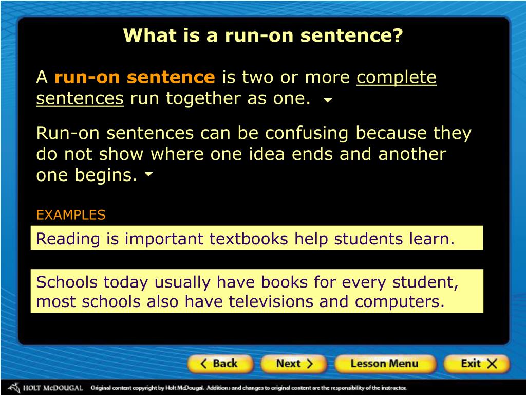 PPT What is a runon sentence? How to fix a runon sentence Separate