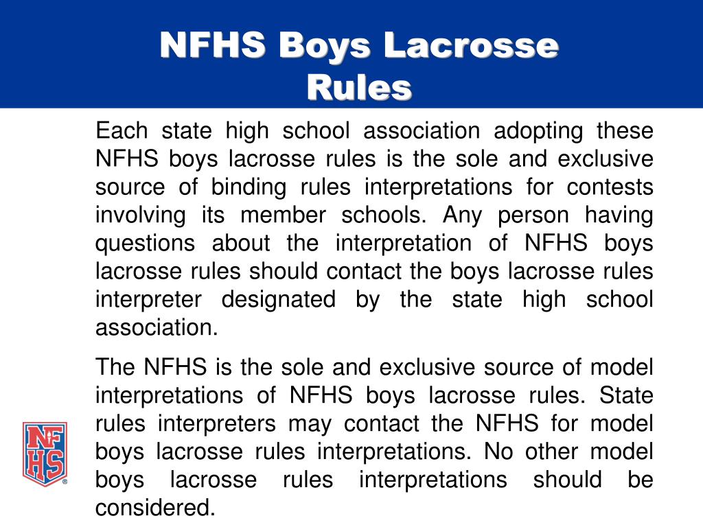 PPT 2012 NFHS Boys Lacrosse Rules Interpretation Meeting PowerPoint