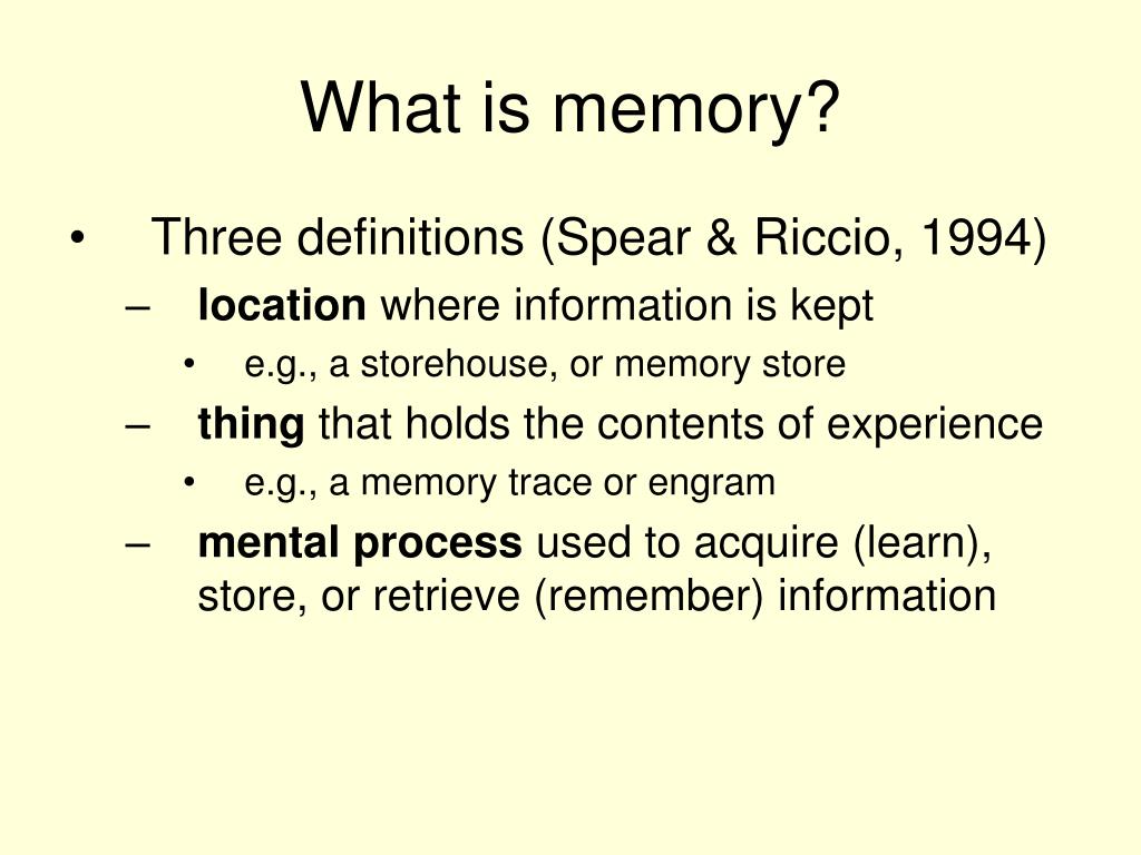 PPT What is memory? PowerPoint Presentation, free download ID3103329