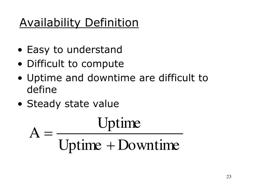 PPT Systems Availability Concepts & Metrics PowerPoint Presentation