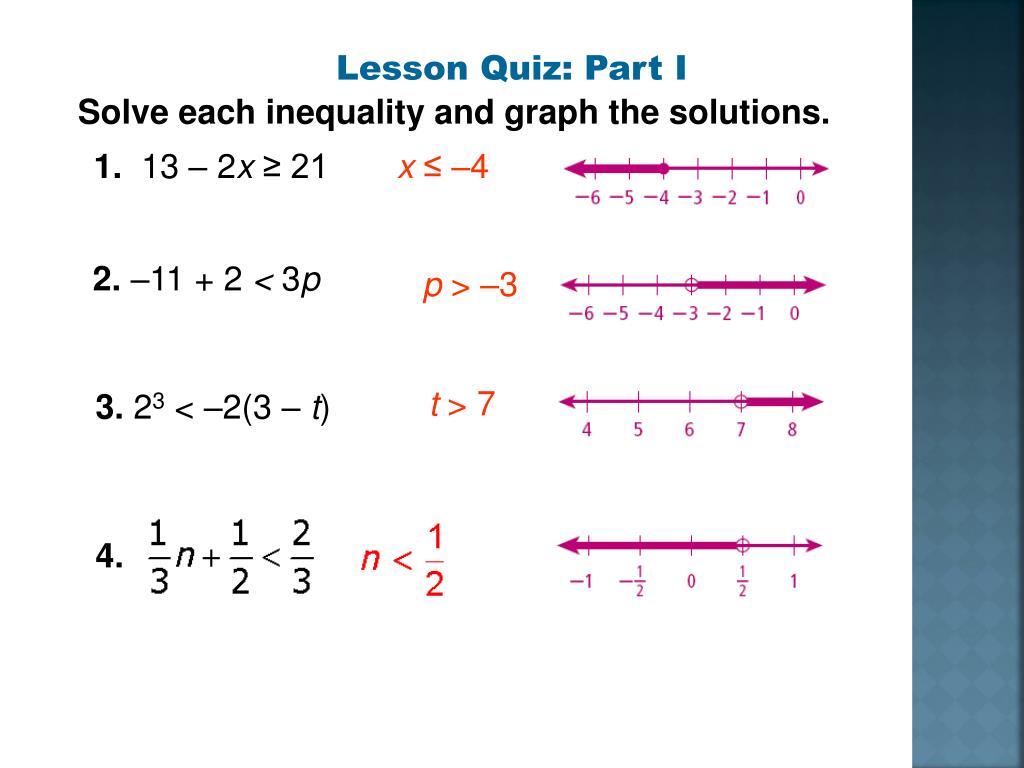 PPT Lesson 3.4 Solving TwoStep and multistep Inequalities