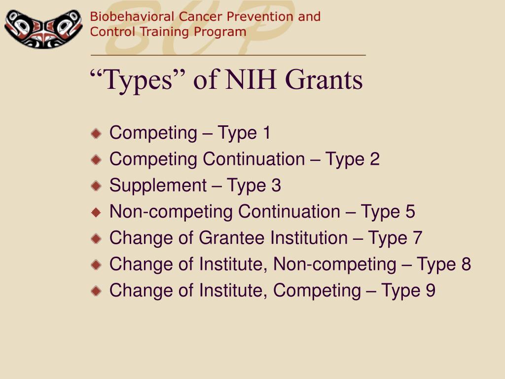 PPT TYPES OF NIH GRANTS PowerPoint Presentation ID3105648