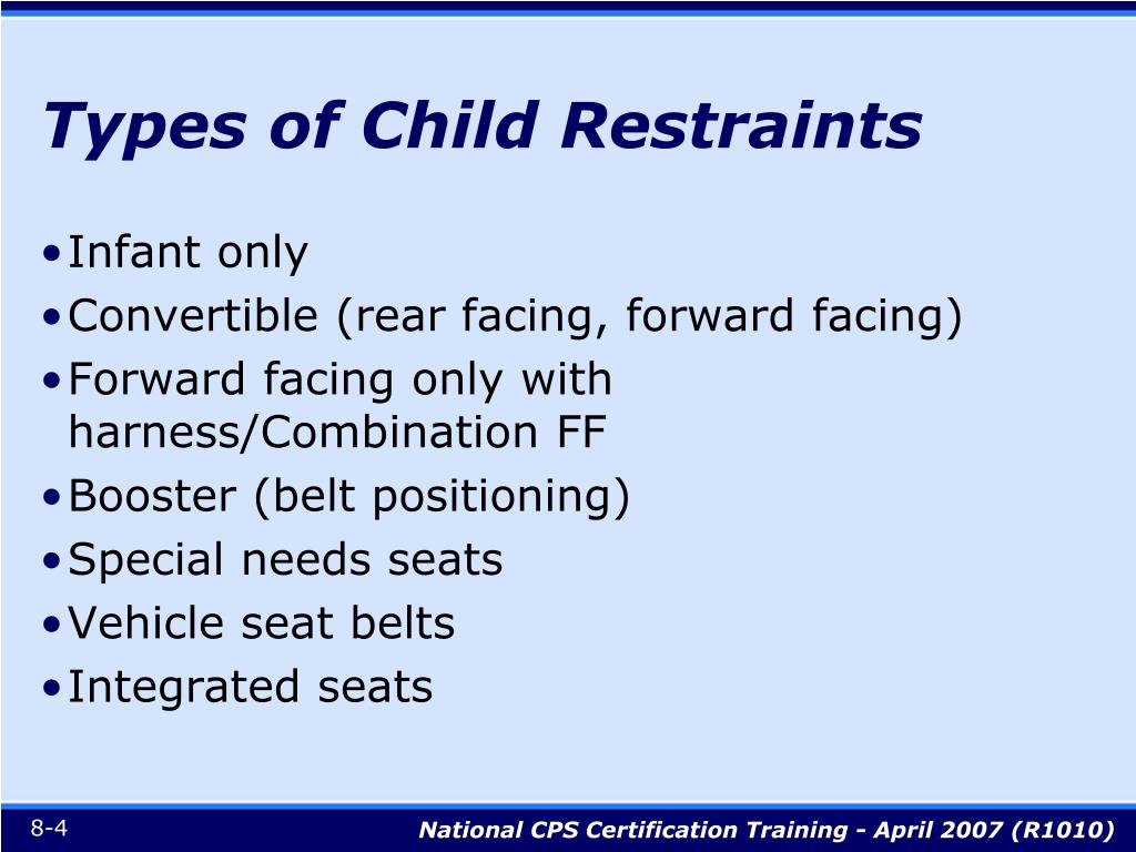 PPT Chapter 8 Introduction to Child Restraints PowerPoint