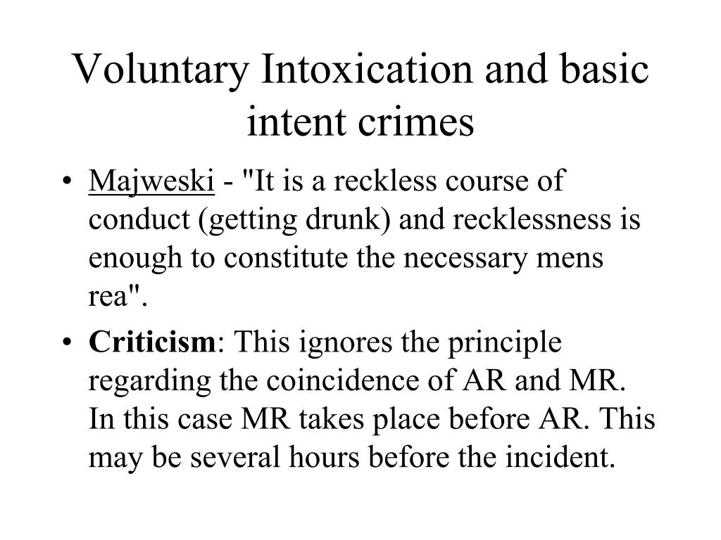 The Defense of Involuntary Intoxication by Prescribed.