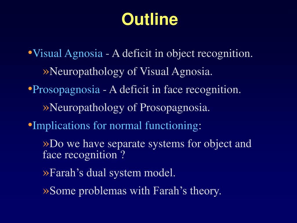 PPT Objects and Faces The Neuropsychology of Agnosia and
