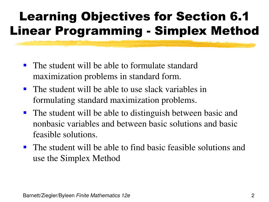 PPT Chapter 6 Linear Programming The Simplex Method PowerPoint