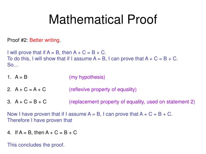 PPT Mathematical Proof PowerPoint Presentation ID3111958