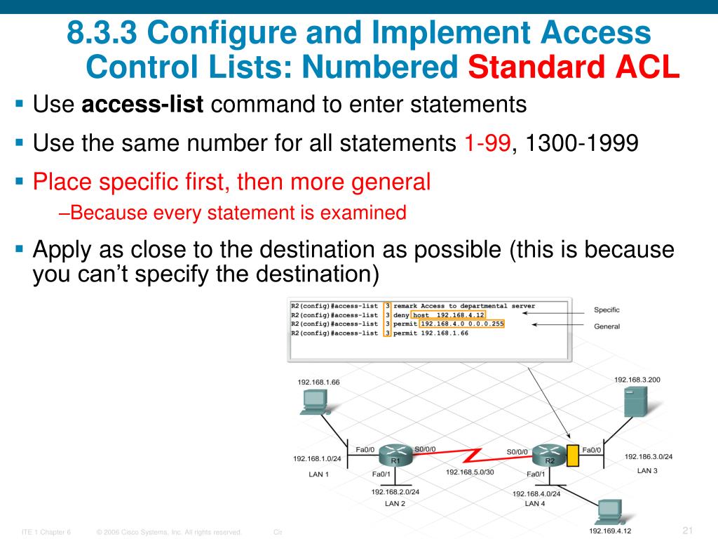 PPT Filtering Traffic Using Access Control Lists PowerPoint