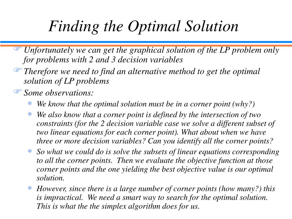 PPT Introduction to the Simplex Algorithm Active Learning Module 3
