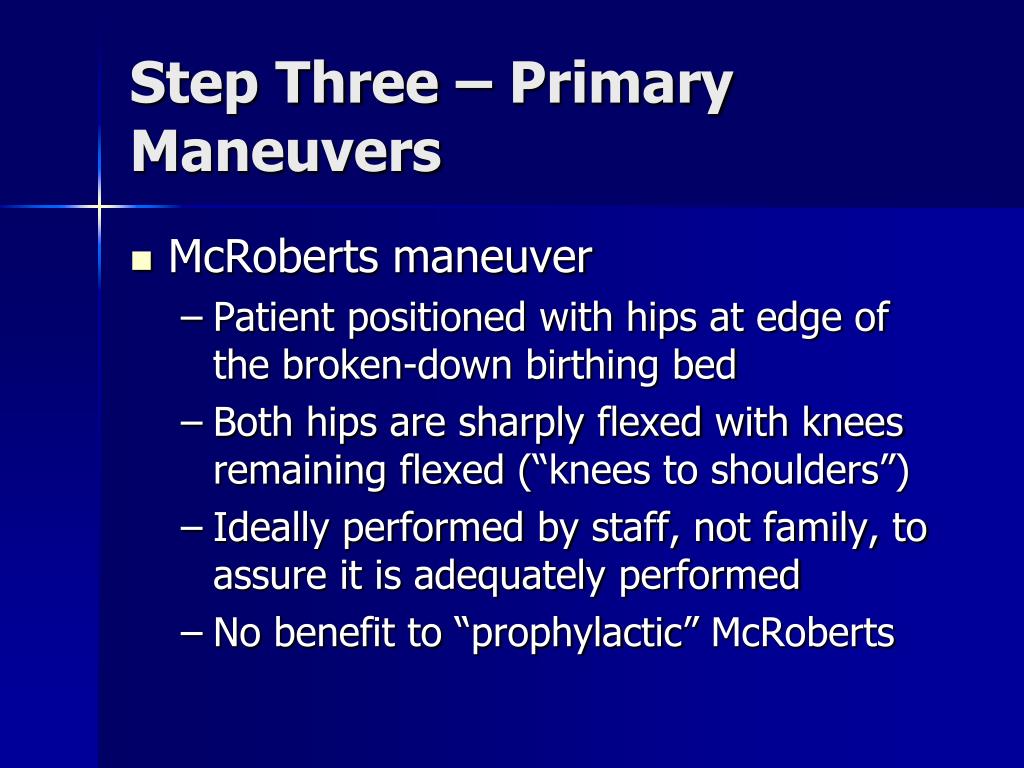 Mcroberts Maneuver Shoulder Dystocia