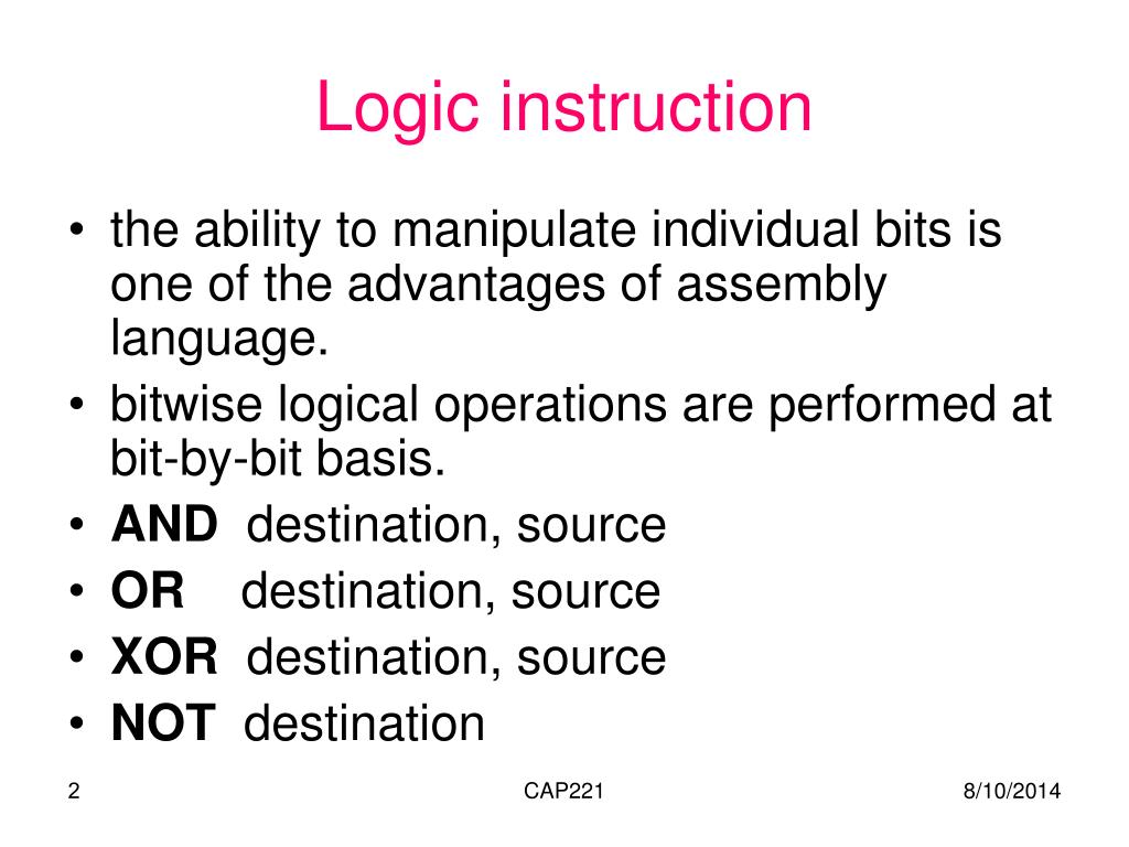 PPT Logic, Shift, and Rotate instructions PowerPoint Presentation