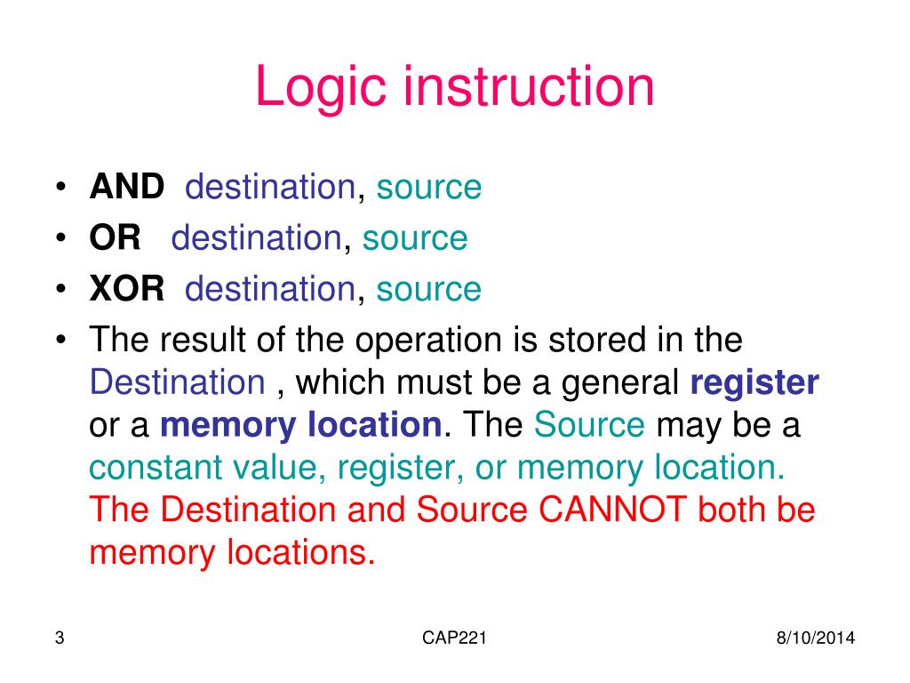 PPT Logic, Shift, and Rotate instructions PowerPoint Presentation