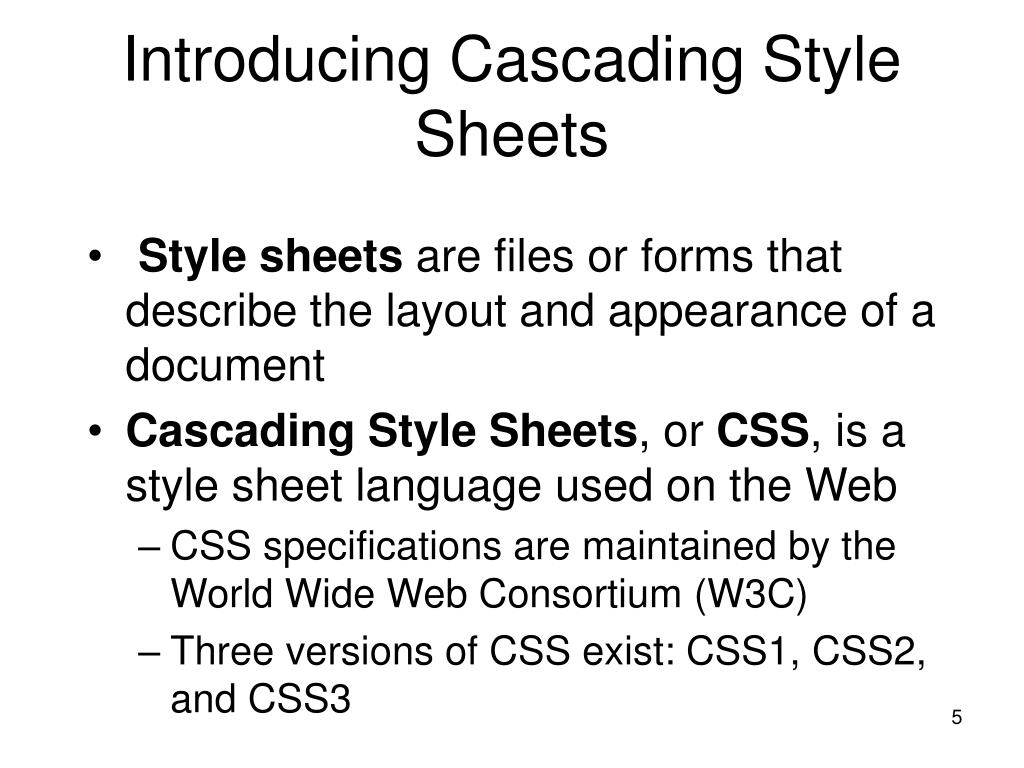 PPT Working with Cascading Style Sheets PowerPoint Presentation, free