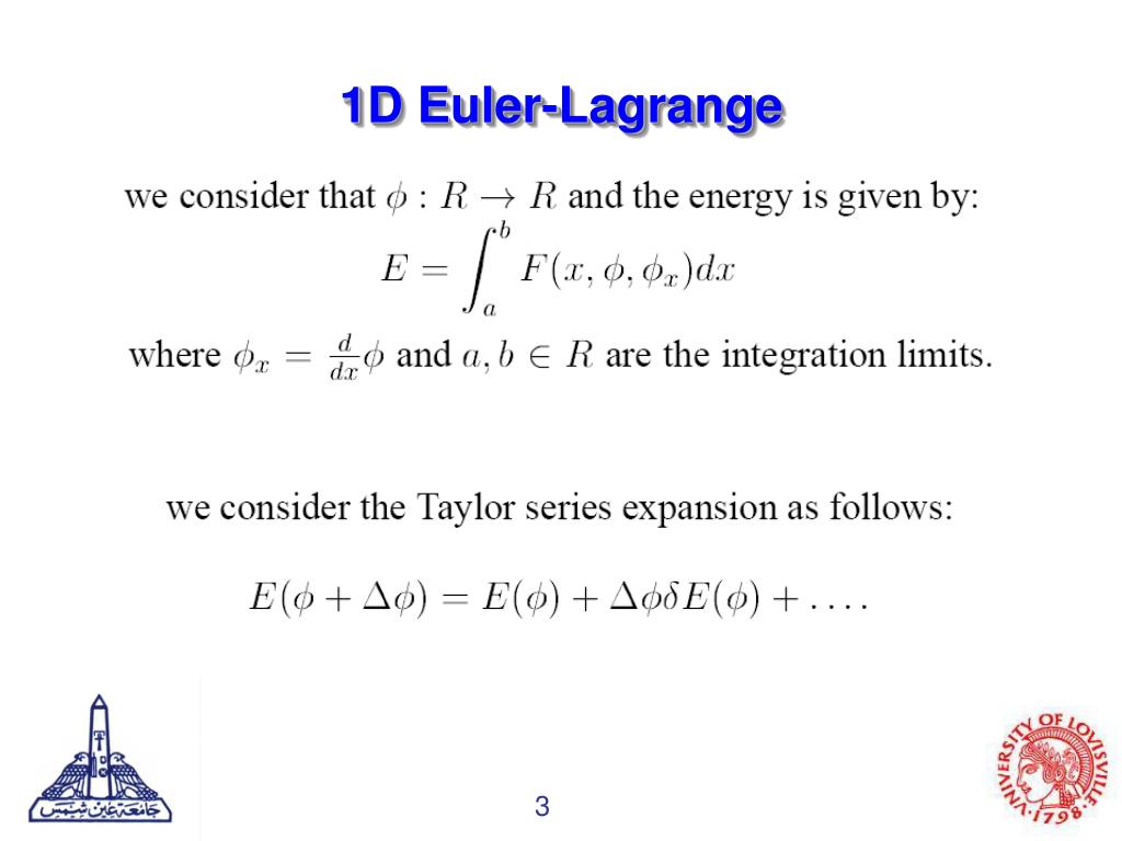 PPT Calculus of Variation and EulerLagrange Equation Lecture 4