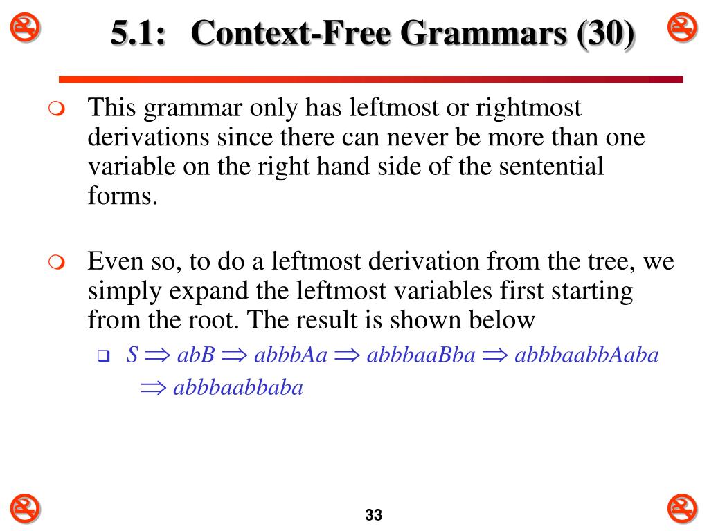 PPT Chapter 5 ContextFree Grammars PowerPoint Presentation, free