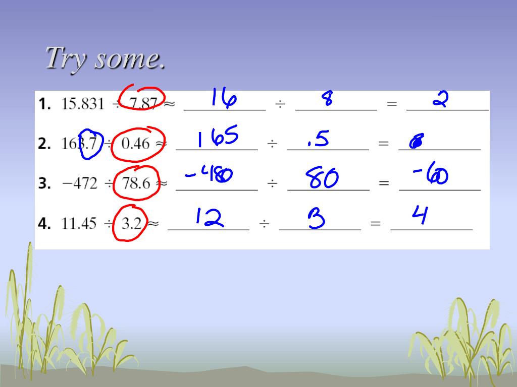 PPT Lesson 3.2 Estimating Decimal Products and Quotients PowerPoint