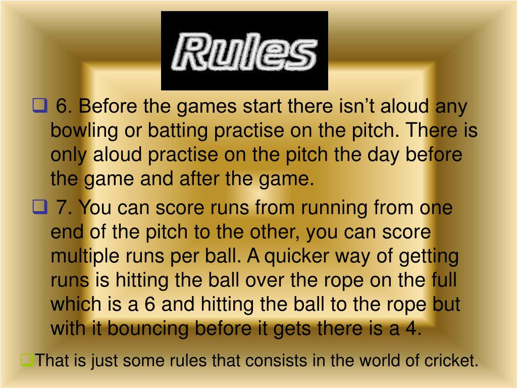 PPT Cricket Umpiring and Rules with a bit of history!!!!!! PowerPoint