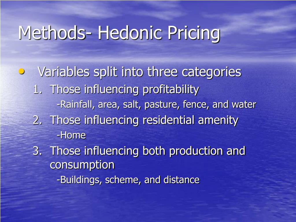 PPT Hedonic Pricing for a Cost Benefit Analysis of a Public Water