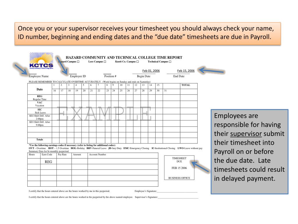 PPT HCTC EMPLOYEE PAYROLL AND TIMESHEET PROCEDURE PowerPoint Presentation ID3133873