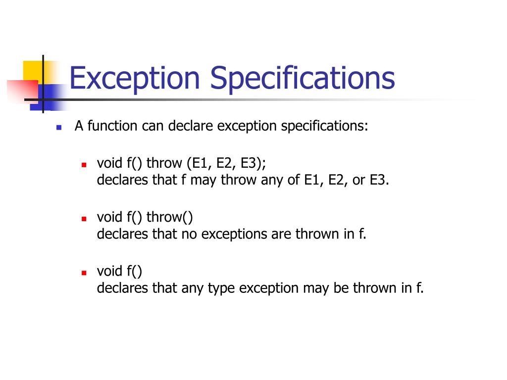 PPT C++ Exceptions PowerPoint Presentation, free download ID3135284
