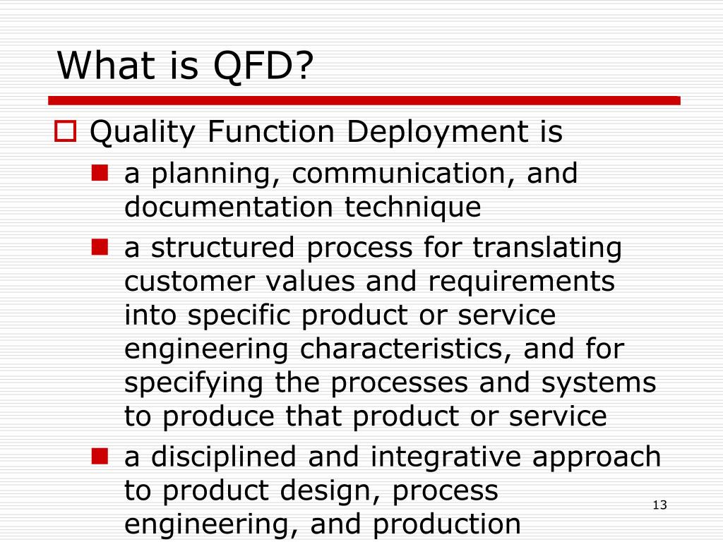 PPT QUALITY FUNCTION DEPLOYMENT (QFD) PowerPoint Presentation, free download ID3137235