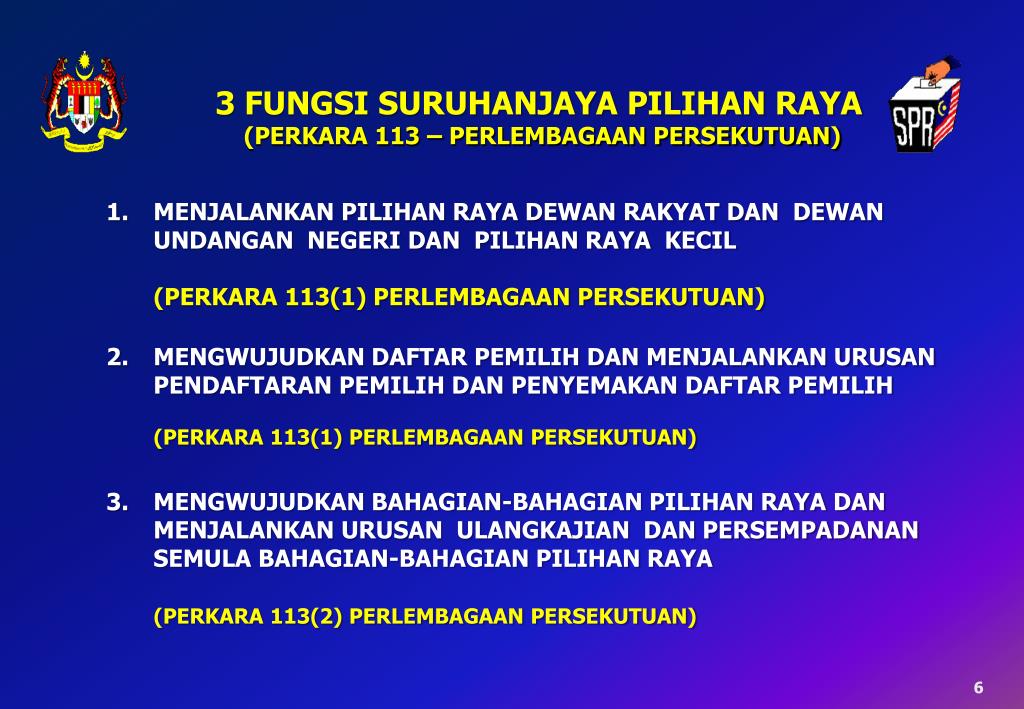 Tugas Suruhanjaya Pilihan Raya Savesave bidang tugas jk
