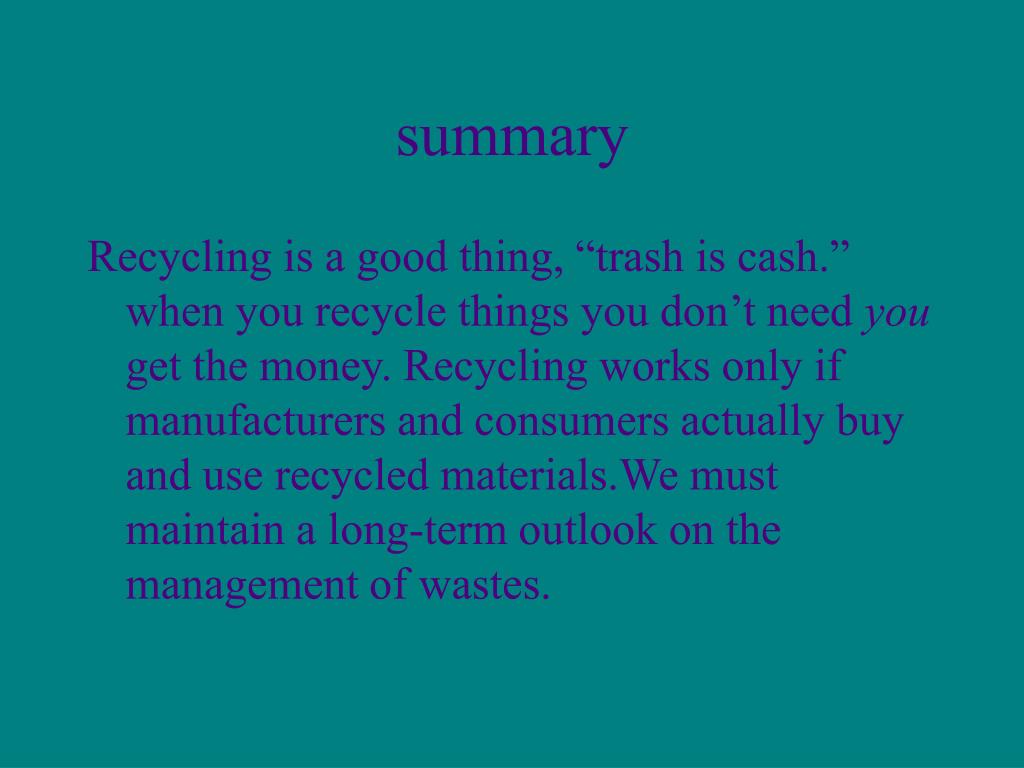 PPT Is Recycling Worth the Cost? PowerPoint Presentation, free