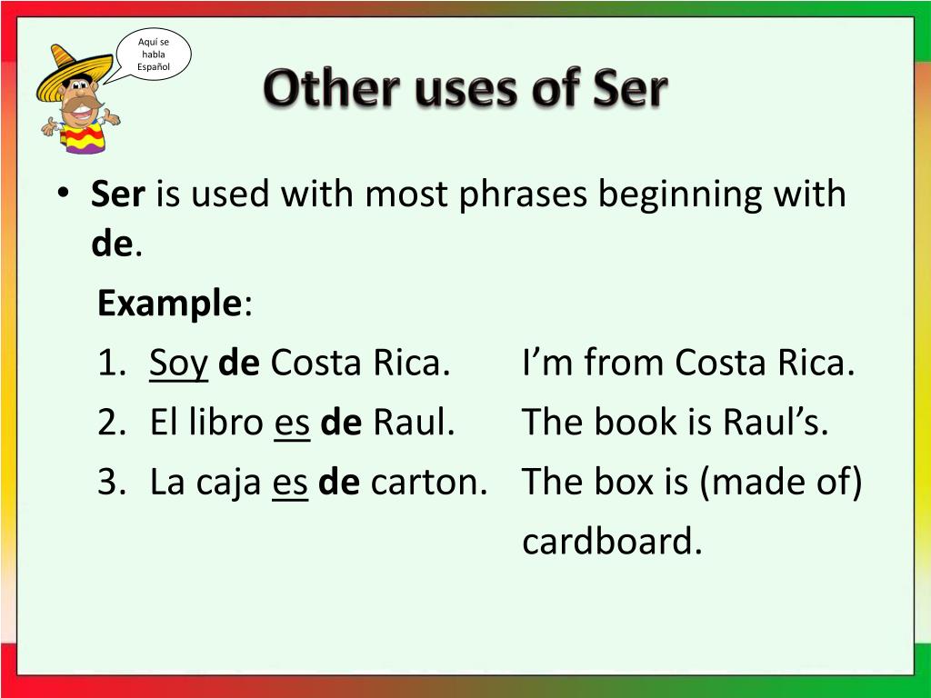 PPT The Verb SER PowerPoint Presentation, free download ID3148122