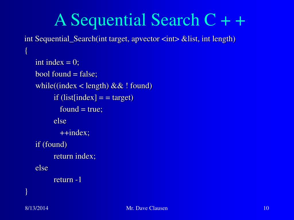 PPT The Sequential Search (Linear Search) PowerPoint Presentation