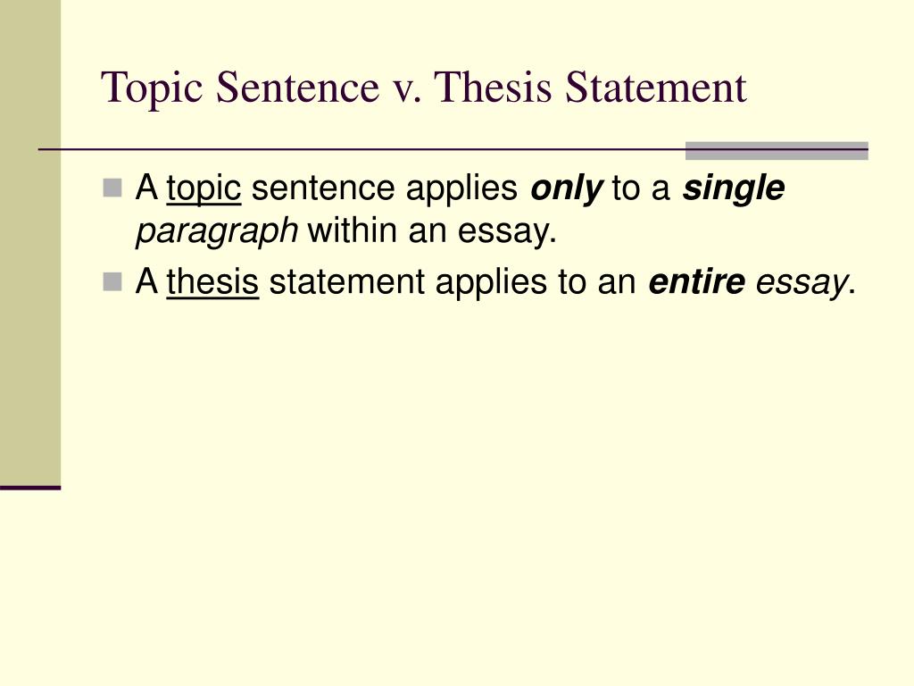 PPT Structure of a Topic Sentence PowerPoint Presentation, free
