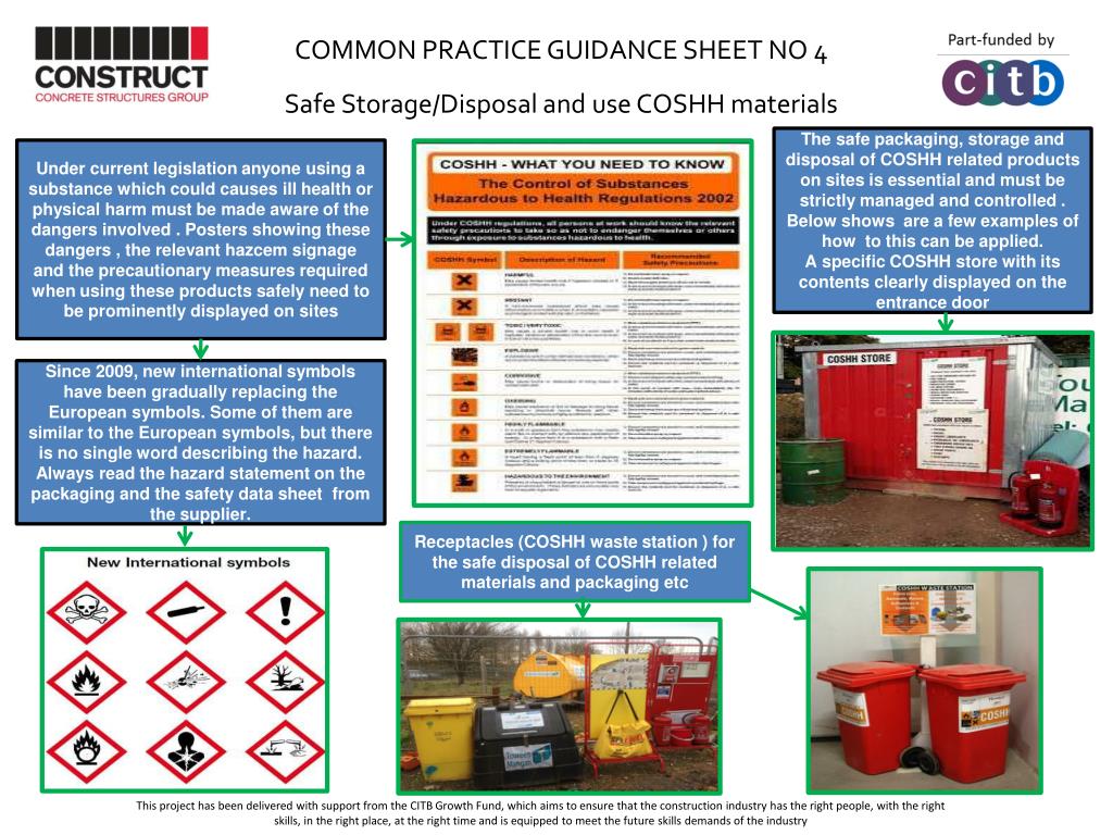 PPT COMMON PRACTICE GUIDANCE SHEET NO 4 Safe Storage/Disposal and use