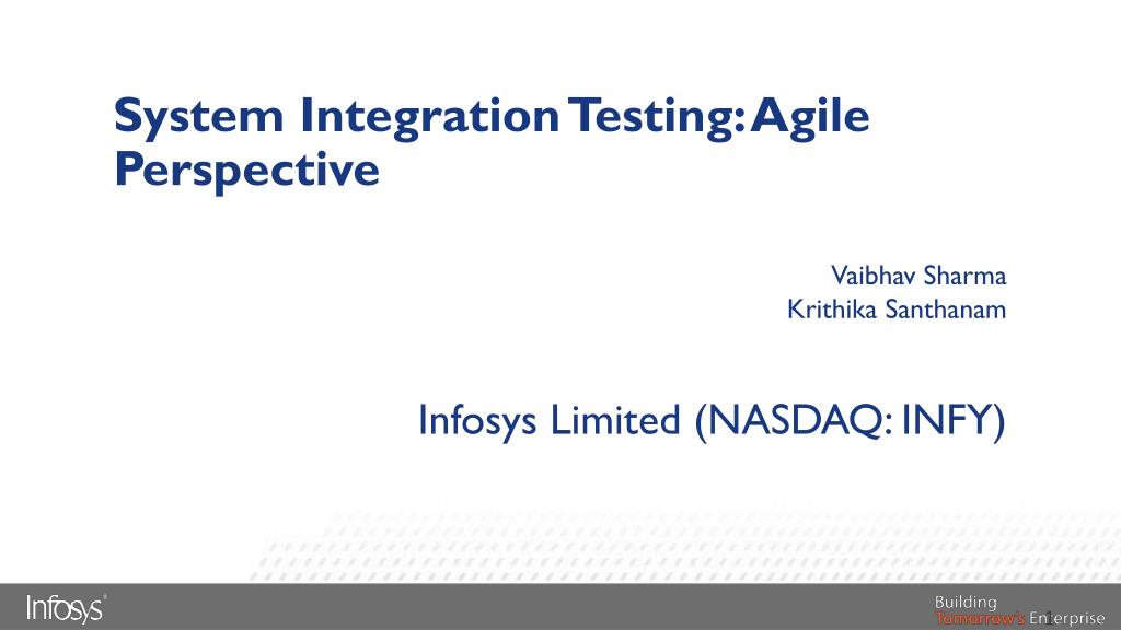 PPT System Integration Testing Agile Perspective PowerPoint