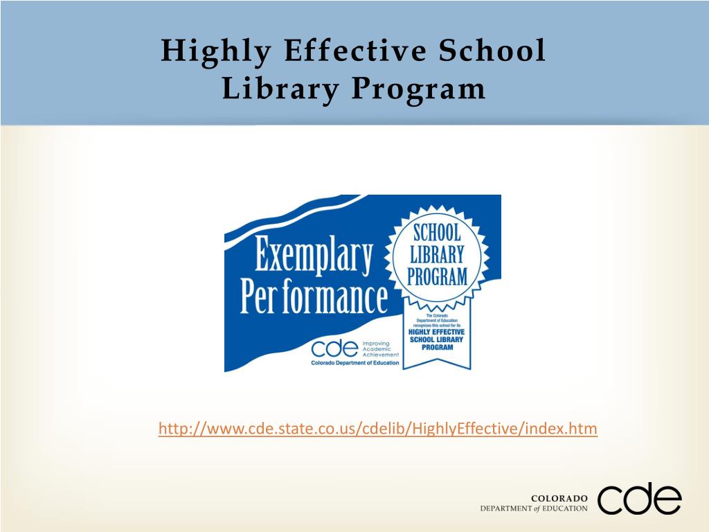 PPT Highly Effective School Library Programs PowerPoint Presentation