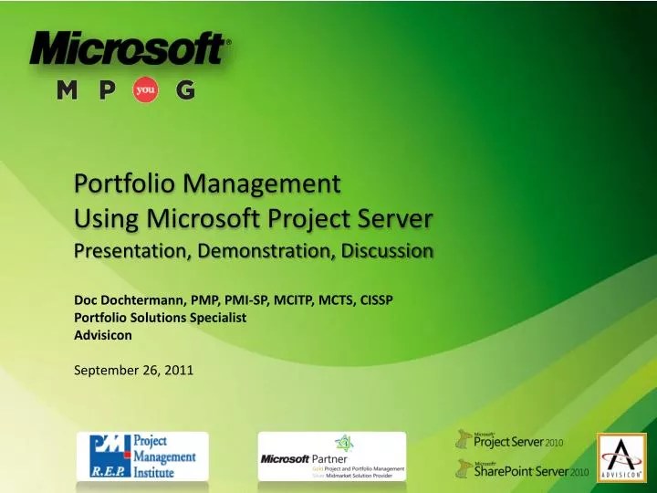 PPT Portfolio Management Using Microsoft Project Server PowerPoint