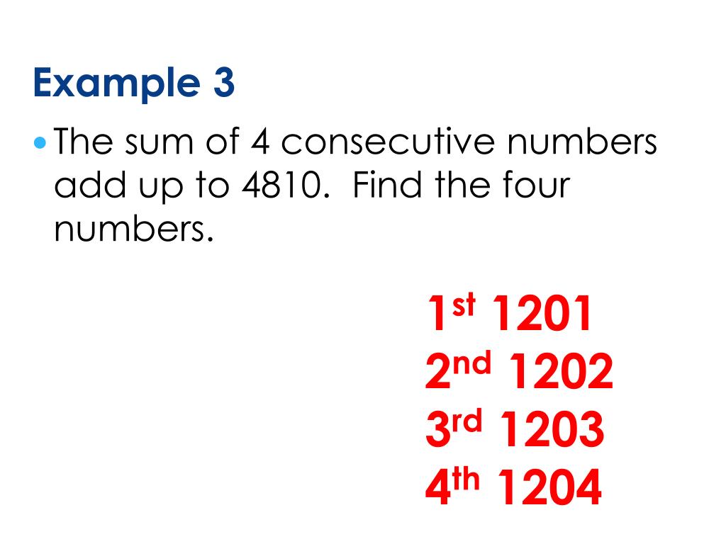 PPT Consecutive Number Problems PowerPoint Presentation, free
