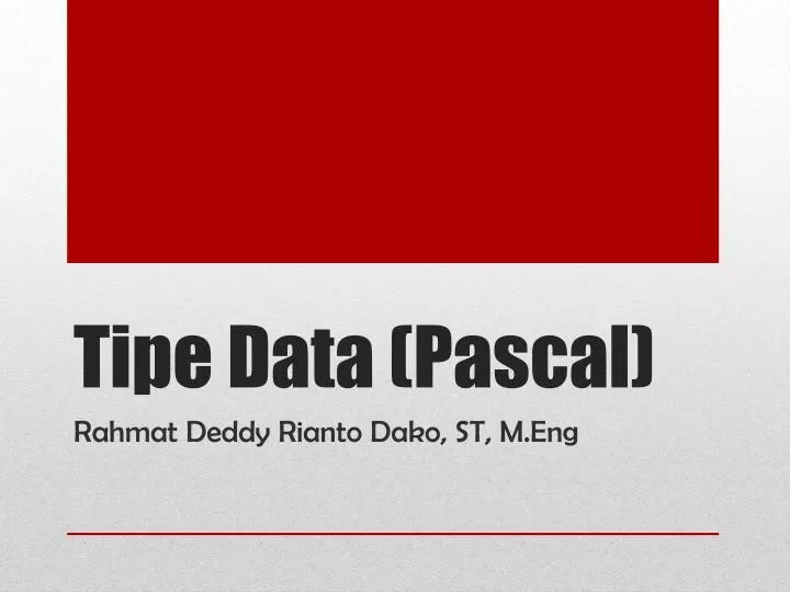 PPT Tipe Data (Pascal) PowerPoint Presentation, free download ID