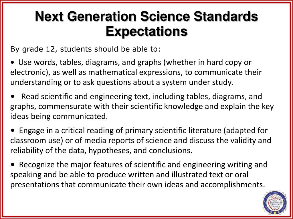 PPT Common Core State Standards & Next Generation Science Standards