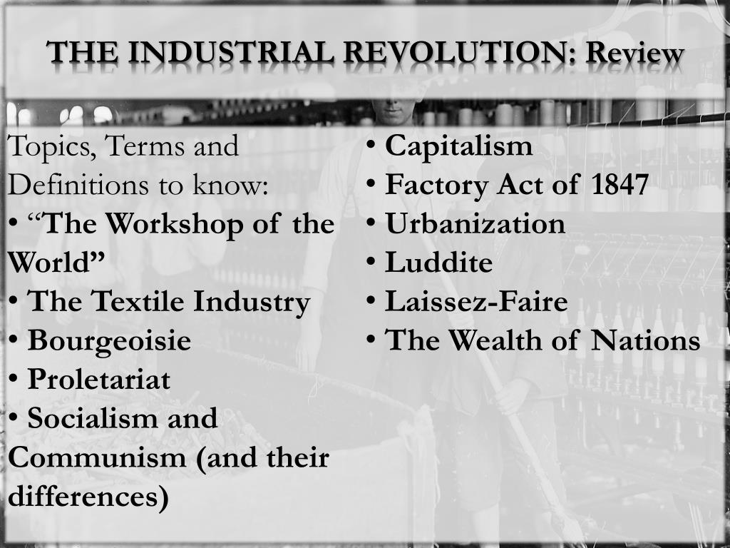 PPT THE INDUSTRIAL REVOLUTION Test Review PowerPoint Presentation