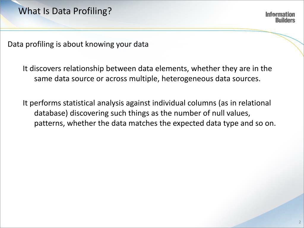 PPT Exploring Techniques of Data Quality and Profiling PowerPoint